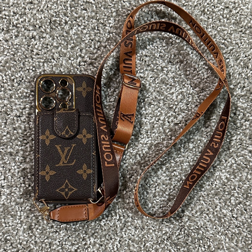 Louis Vuitton Brown Monogram Phone Case with Strap